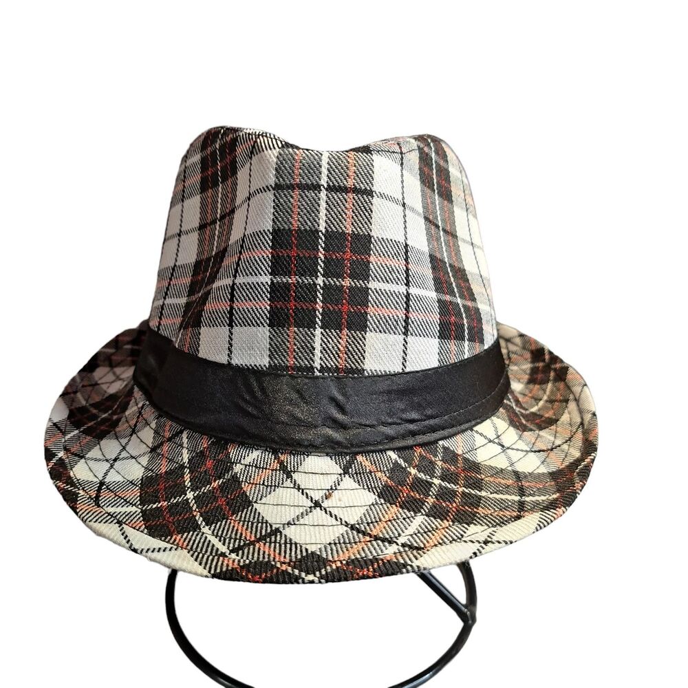 Mens Classic Manhattan Gangster Black Striped Fedora Trilby Panama Jazz Felt Hat
